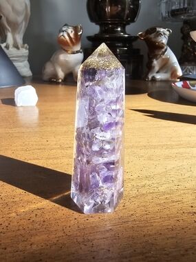 Amethyst Crystal Point Tower - Purple Decorative Gemstone